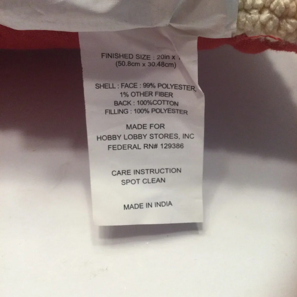 Hobby Lobby Christmas “Merry” Knit Throw Pillow Red Cream Sz 20”x12” NWT